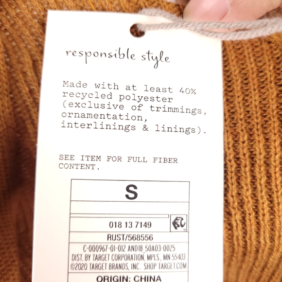 A new day Open Front Rust Knit Cardigan S - Picture 7 of 8